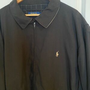 Polo Ralph Lauren Mens Black Jacket 3XL Big Plaid Lined Full Zip Pony 90's